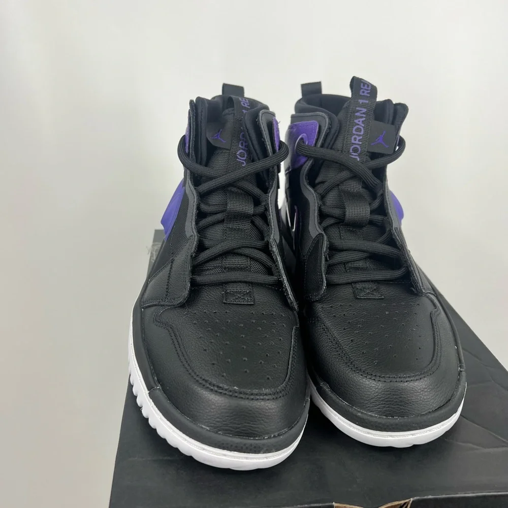 Nike Air Jordan 1 High React Black Court purple retro Size 11.5 - Picture 5 of 5
